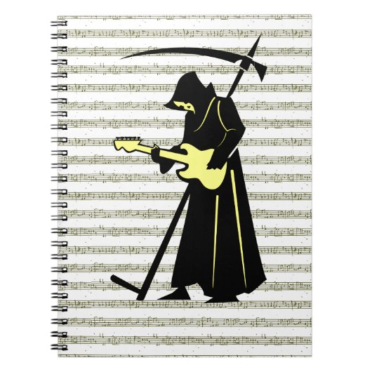 Grim Reaper Gitaar ☠️Gothic Skull Design Notitieboek (Voorkant)
