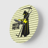 Grim Reaper Gitaar ☠️ Gothic Skull 💀 Ontwerp Ronde Klok (Hoek)