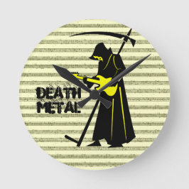 Grim Reaper Gitaar ☠️ Gothic Skull 💀 Ontwerp Ronde Klok