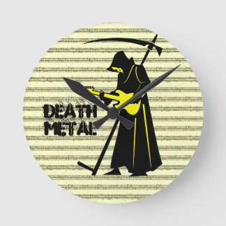 Grim Reaper Gitaar ☠️ Gothic Skull 💀 Ontwerp Ronde Klok