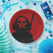 Grim Reaper Glitter Halloween Papieren Bordje (Feest)