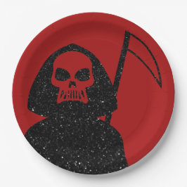 Grim Reaper Glitter Halloween Papieren Bordje