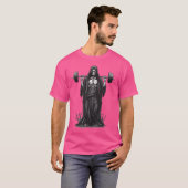 Grim Reaper Grappige Bodybuilder Barbell Deadlift  T-shirt (Voorkant volledig)