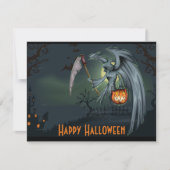 Grim Reaper Graveyard Halloween Invitation Kaart (Voorkant)