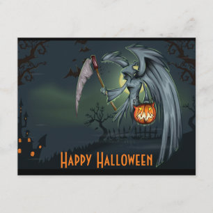 Grim Reaper Graveyard Halloween Invitation Kaart