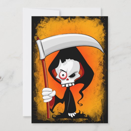 Grim Reaper Griezige Funny Cartoon Kaart (Voorkant)