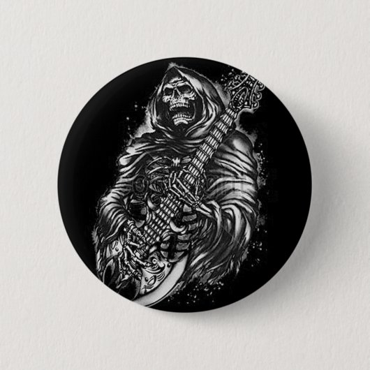 Grim Reaper Guitar Ronde Button 5,7 Cm (Voorkant)