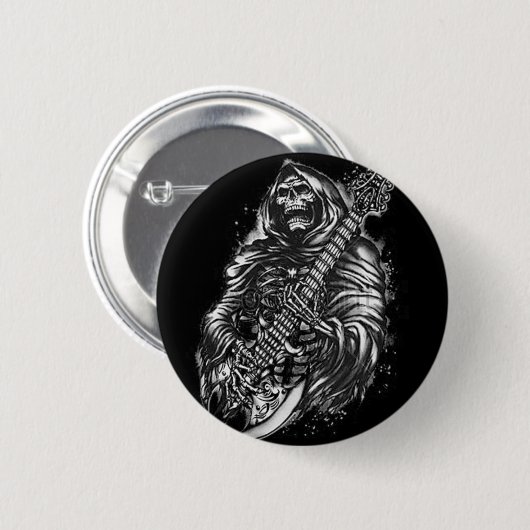 Grim Reaper Guitar Ronde Button 5,7 Cm (Voorkant /achterkant)