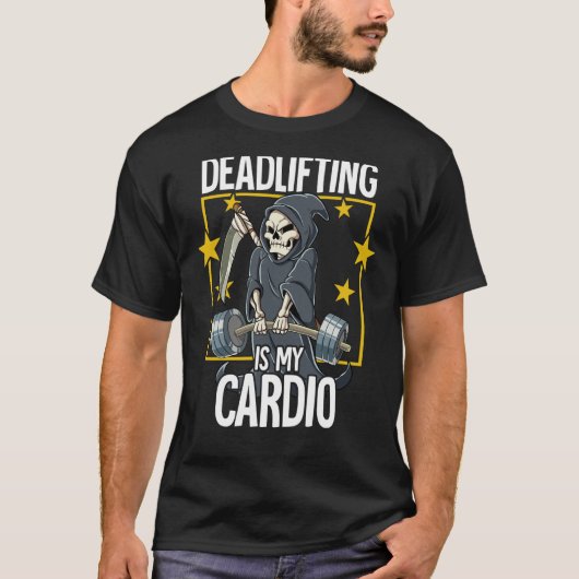 Grim Reaper Gym Weight Training Deadlift T-shirt (Voorkant)