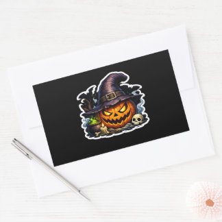💀🎃 Grim Reaper Halloween — Donkere skeletreaper  Rechthoekige Sticker