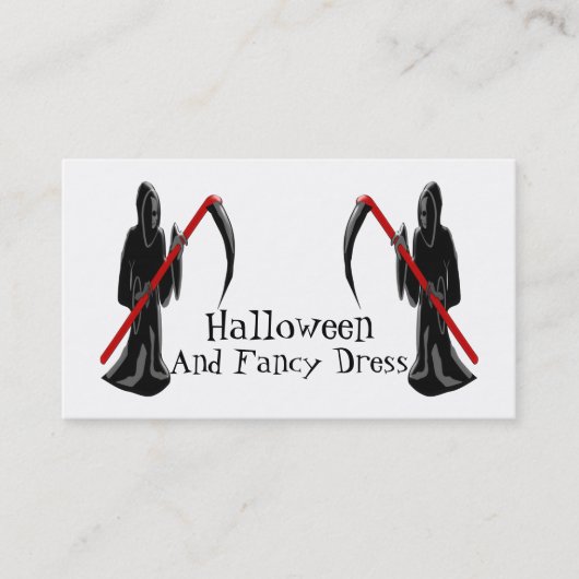 Grim Reaper Halloween Fancy jurk Visitekaartje (Voorkant)