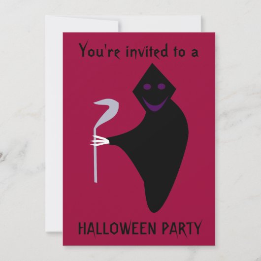 Grim Reaper Halloween-feest Uitnodiging Aanpasbaar (Voorkant)