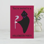 Grim Reaper Halloween-feest Uitnodiging Aanpasbaar (Staand voorkant)