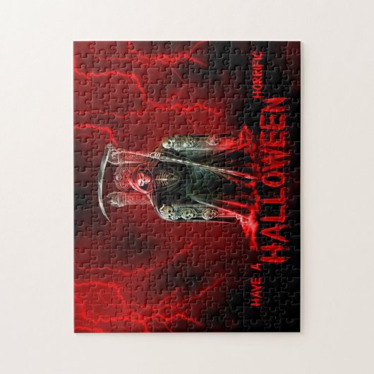 Grim Reaper Halloween Greeting Legpuzzel (Verticaal)