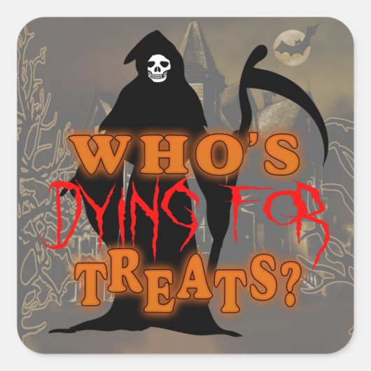 Grim Reaper Halloween GRHX Vierkante Sticker (Voorkant)