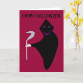 Grim Reaper Halloween Kaart (Gele Bloem)