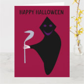 Grim Reaper Halloween  Kaart (Gele Bloem)