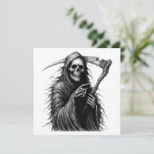 Grim Reaper Halloween Kostuum Feest Uitnodiging (Staand voorkant)