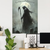 Grim Reaper Halloween met Full Moon Design Poster (Thuiskantoor)