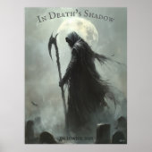 Grim Reaper Halloween met Full Moon Design Poster (Voorkant)
