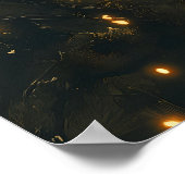 Grim Reaper Halloween met Volle Maan en Scythe Poster (Hoek)