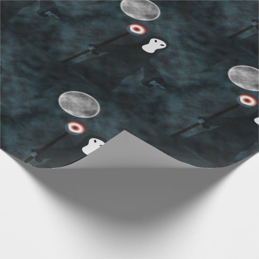 Grim Reaper Halloween Night Moon Cadeaupapier (Hoek)