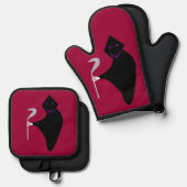 Grim Reaper Halloween Ovenwant & Pannenlap Set (Voorkant / Achterkant)
