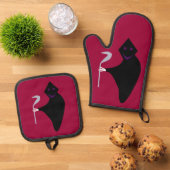 Grim Reaper Halloween Ovenwant & Pannenlap Set (Top down)
