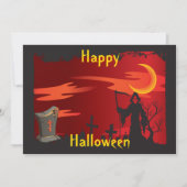 Grim Reaper Halloween Party Invitation Kaart (Voorkant)