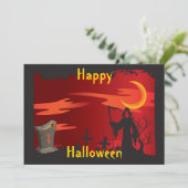 Grim Reaper Halloween Party Invitation Kaart (Staand voorkant)
