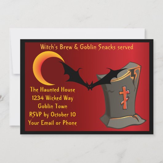 Grim Reaper Halloween Party Invitation Kaart (Achterkant)
