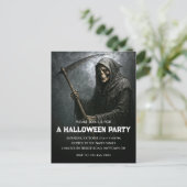 Grim Reaper Halloween Party Invitation Postcard Briefkaart (Staand voorkant)
