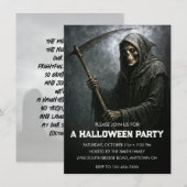 Grim Reaper Halloween Party Kaart (Voorkant / Achterkant)