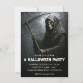 Grim Reaper Halloween Party Kaart (Voorkant)