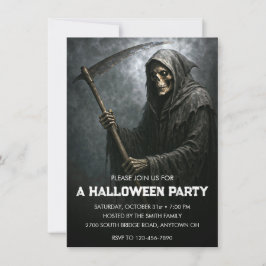 Grim Reaper Halloween Party Kaart