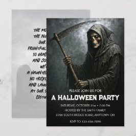 Grim Reaper Halloween Party Kaart