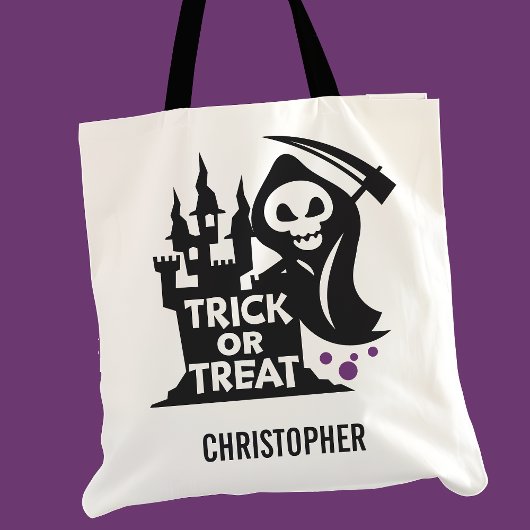 Grim Reaper Halloween Persoonlijke Trick or treat Tote Bag
