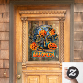 Grim Reaper Halloween Pompoen Hoofd  Raamsticker