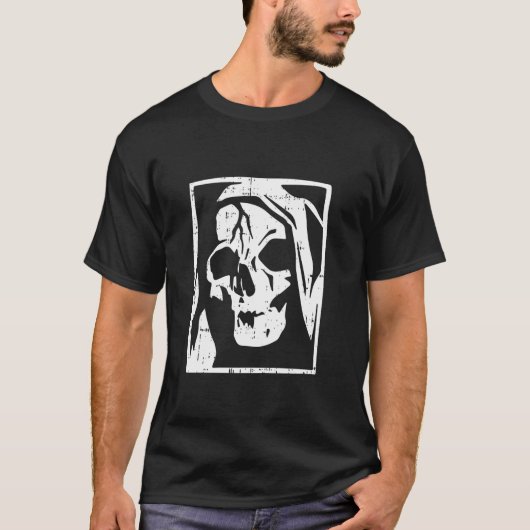 Grim Reaper Halloween Spooky Skull Skeleton Mannen T-shirt (Voorkant)