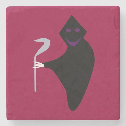 Grim Reaper Halloween Stone Onderzetter (Voorkant)