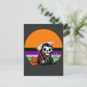 Grim Reaper - Halloween Sunset Jack O'Lantern Briefkaart (Staand voorkant)