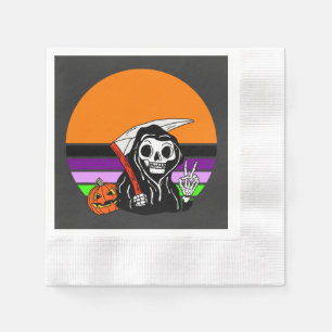 Grim Reaper - Halloween Sunset Jack O'Lantern Servet