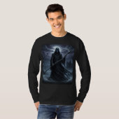 Grim Reaper Halloween T-shirt met lange mouwen Uni (Voorkant volledig)