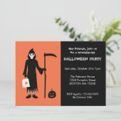 Grim Reaper Halloween Uitnodiging (Staand voorkant)