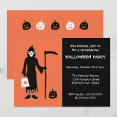 Grim Reaper Halloween Uitnodiging (Voorkant / Achterkant)