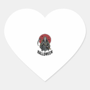 Grim Reaper Halloween Vintage Gravure Kunst_1 Hart Sticker