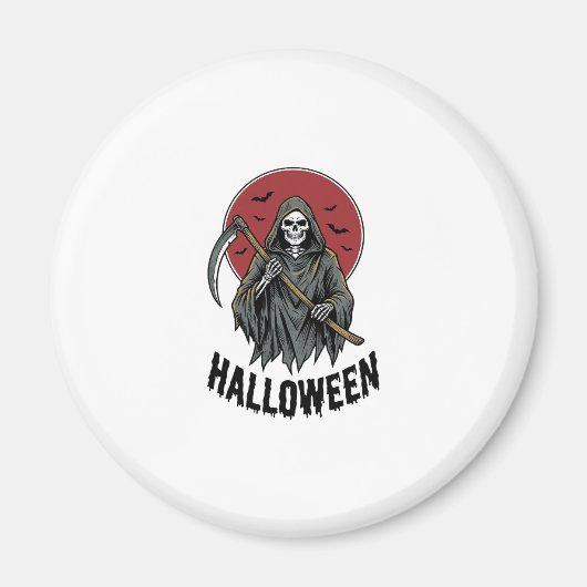 Grim Reaper Halloween Vintage Gravure Kunst_1 Magneet (Voorkant)