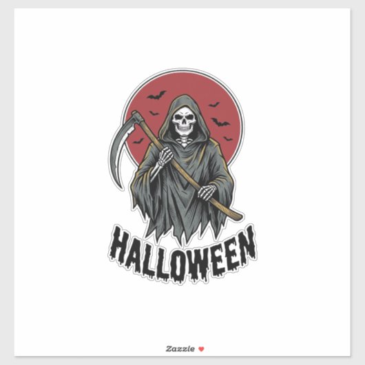 Grim Reaper Halloween Vintage Gravure Kunst_1 Sticker (Vel)