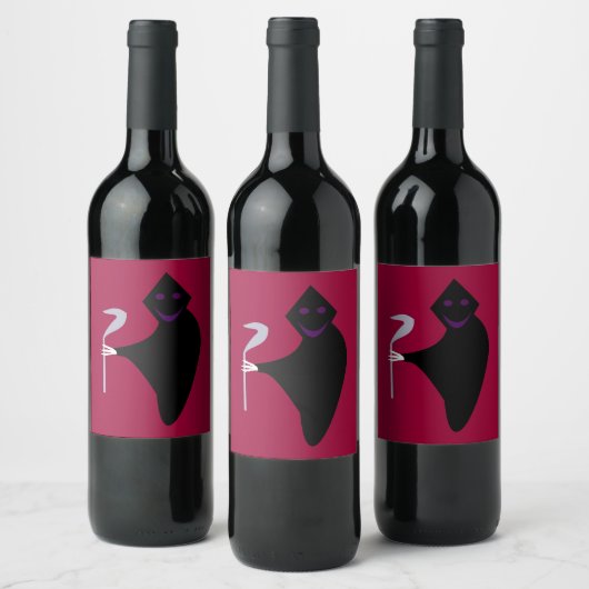 Grim Reaper Halloween Wine Bottle Labels Wijn Etiket (Flessen)
