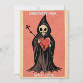 Grim Reaper Hart Gotische Valentijnsdag Feestdagenkaart (Voorkant)